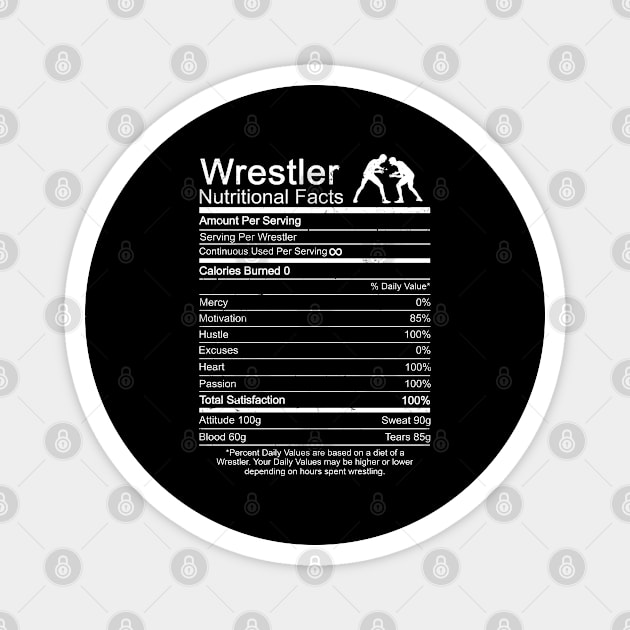 Wrestling Nutrition Facts Wrestler Gift Magnet by swissles